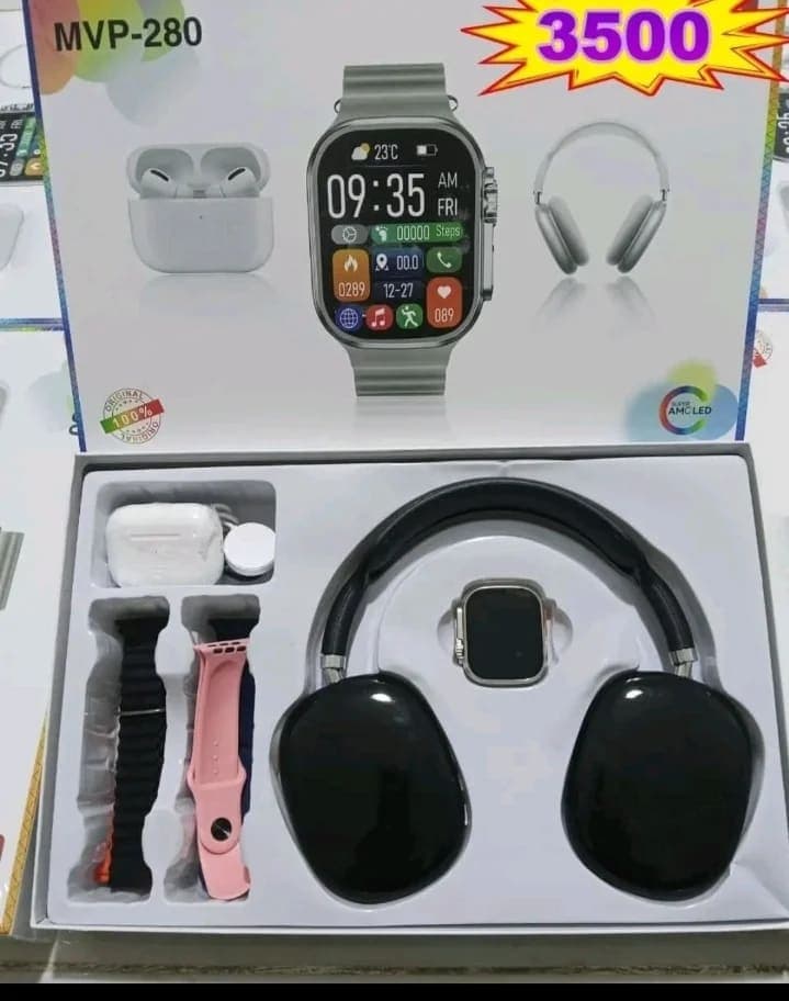 طقم كاسك aipods ساعة ذكية HiHiwatch Ultra MVP-280