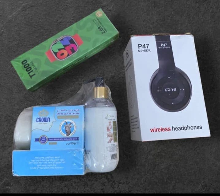 حزمة التبييض بحليب الماعز + casque Bluetooth P47 + smartwatch T1000
